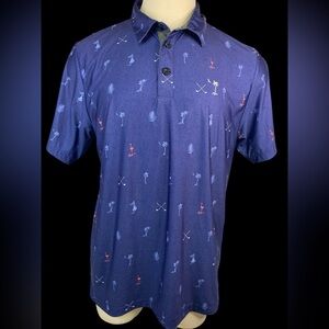 Sunday Crew UPF +50 Apparel Men's Short Sleeve Blue Polo Shirt XL